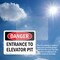 Signmission Entrance To Elevator Pit Danger Sign, Vinyl Decal, 10in W x 7in L, 2PK OS-2PACK-DS-D-710-L-1654 - alternate 3